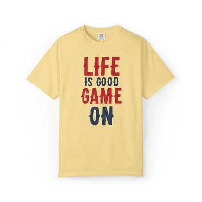Life Is Good Game On Baseball Player Grand Slam Performers Tee Infield Magicians Batting Champions Unisex Heavy Cotton T-Shirt