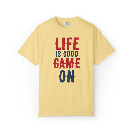 Life Is Good Game On Baseball Player Grand Slam Performers Tee Infield Magicians Batting Champions Unisex Heavy Cotton T-Shirt