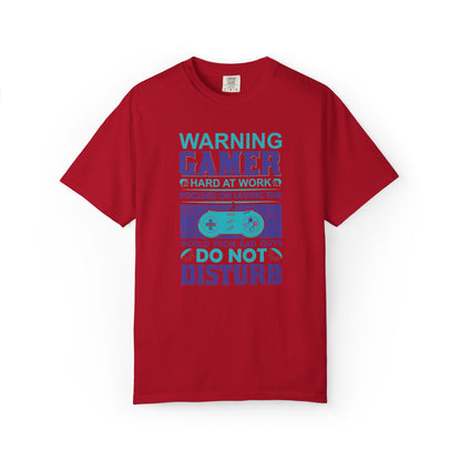 Funny Warning Gamer Do Not Disturb Digital Protector Virtual Heroism Sarcastic Battle Against Evil Unisex Heavy Cotton T-Shirt