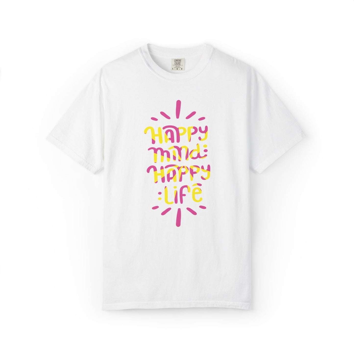 Happy Mind Happy Life Love Hope Worship Eternity Tee Peaceful Living Religious Beliefs Unisex Heavy Cotton T-Shirt