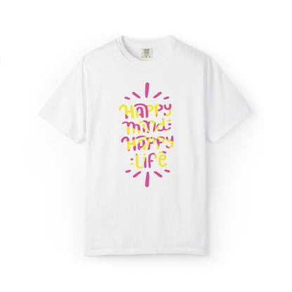 Happy Mind Happy Life Love Hope Worship Eternity Tee Peaceful Living Religious Beliefs Unisex Heavy Cotton T-Shirt