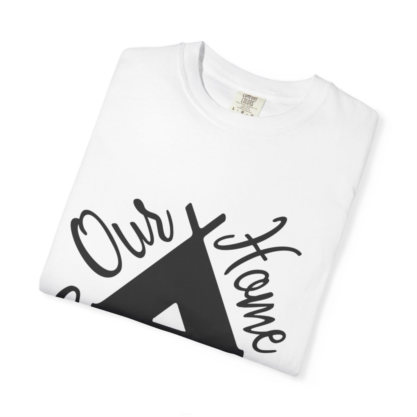 Our Home Camping Freedom Fighter Adventure Lovers Tee Nature Exploration Bonfire Travel Van Unisex Heavy Cotton T-Shirt