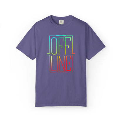 Offline Graphic T-Shirt — Retro Neon Text Tee