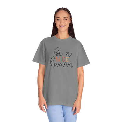Be A Nice Human Positivity Optimism Happiness Tee Mindset Gratitude Empathy Unisex Heavy Cotton T-Shirt