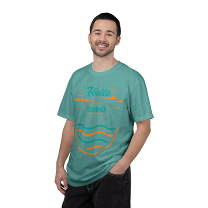 Exciting Hello Summer Sunrise & Sunburn Beach Days Ice Cream Summer Camp Unisex Heavy Cotton T-Shirt