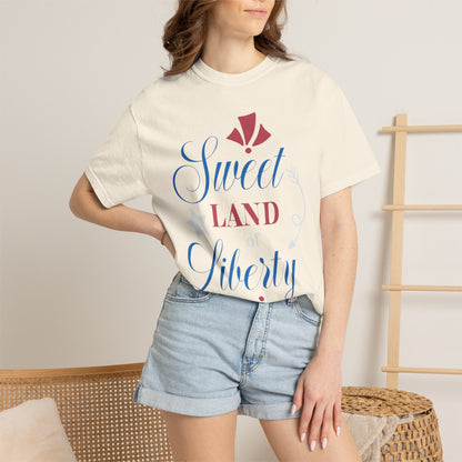 Sweet Land Of Liberty Equality American Values Country Love USA Flag Patriotic Tee Loyalty Fairness Unity Unisex Heavy Cotton T-Shirt