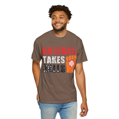 Baseball Takes Ball Defensive Prowess Tee Fielding Excellence Outfield Expertise Unisex Heavy Cotton T-Shirt