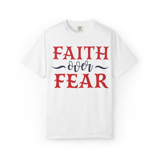 Faith Over Fear Stop Wishing Start Doing Action Goal Setting Modern Tee Achievement Self-Improvement Unisex Heavy Cotton T-Shirt