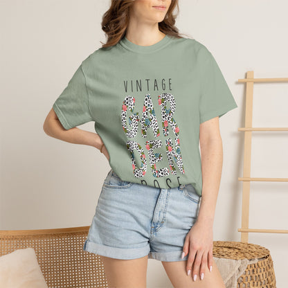 Vintage Garden Rose Heartwarming Lovely Trendy Tee Sweet Charismatic Beautiful Fragrance Happiness Unisex Heavy Cotton T-Shirt