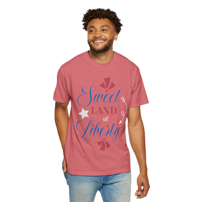 Sweet Land Of Liberty Equality American Values Country Love USA Flag Patriotic Tee Loyalty Fairness Unity Unisex Heavy Cotton T-Shirt
