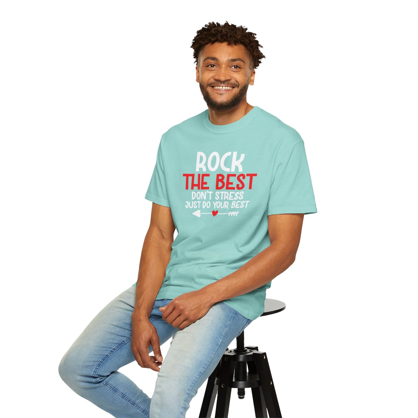 Motivational Rock The Best Stop Wishing Start Doing Action Goal Setting Modern Tee Achievement Self-Improvement Unisex Heavy Cotton T-Shirt