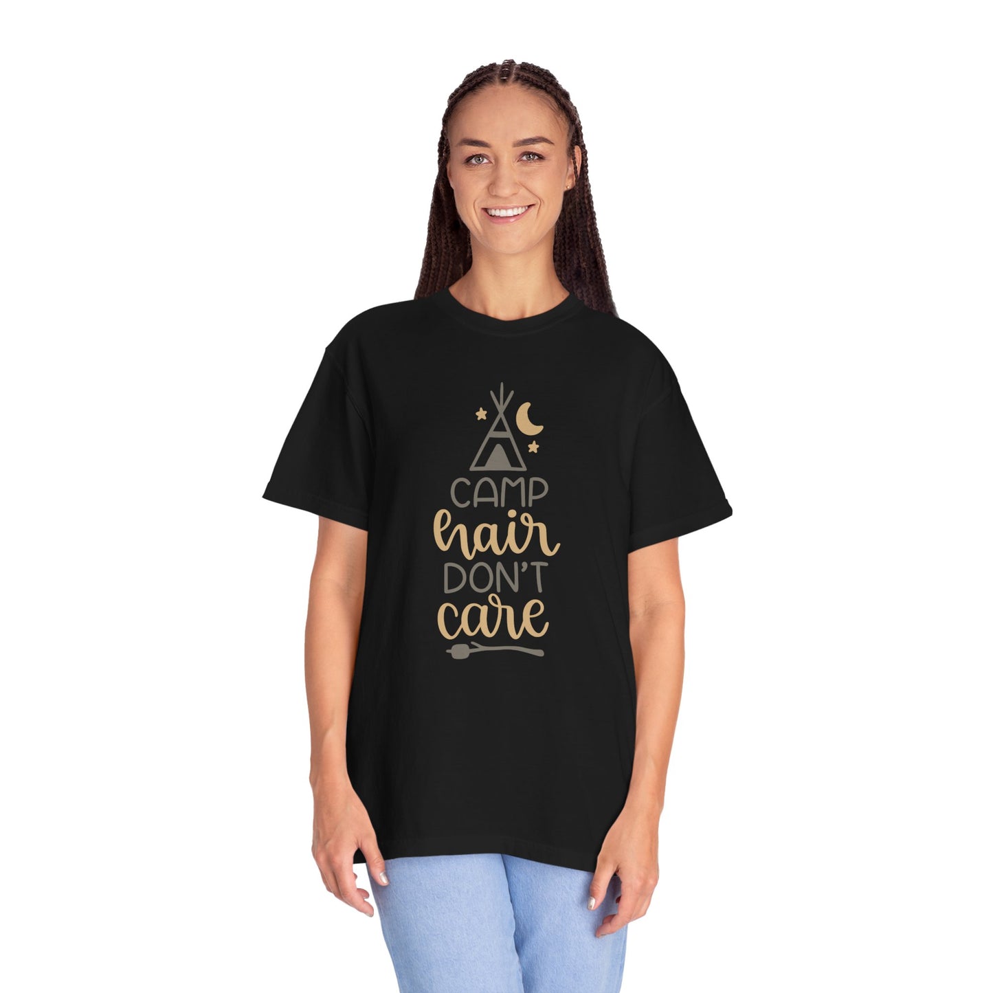 Camp Hair Don’t Care Adventure Mountain Tee Fun Activities Unisex Heavy Cotton T-Shirt