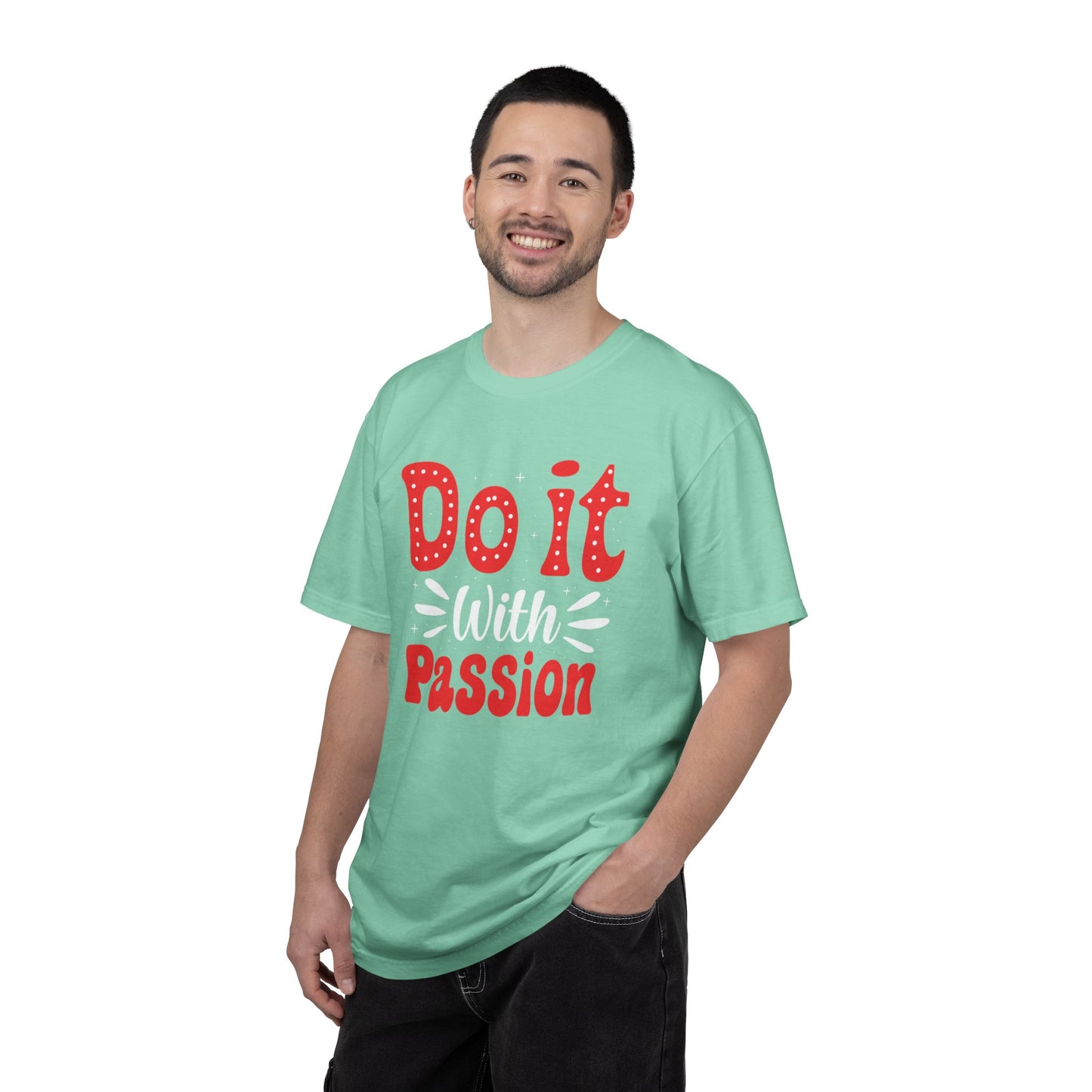 Do It With Passion Motivational Tee Rise Above Positivity Determination Progress Dedication Hard Work Unisex Heavy Cotton T-Shirt