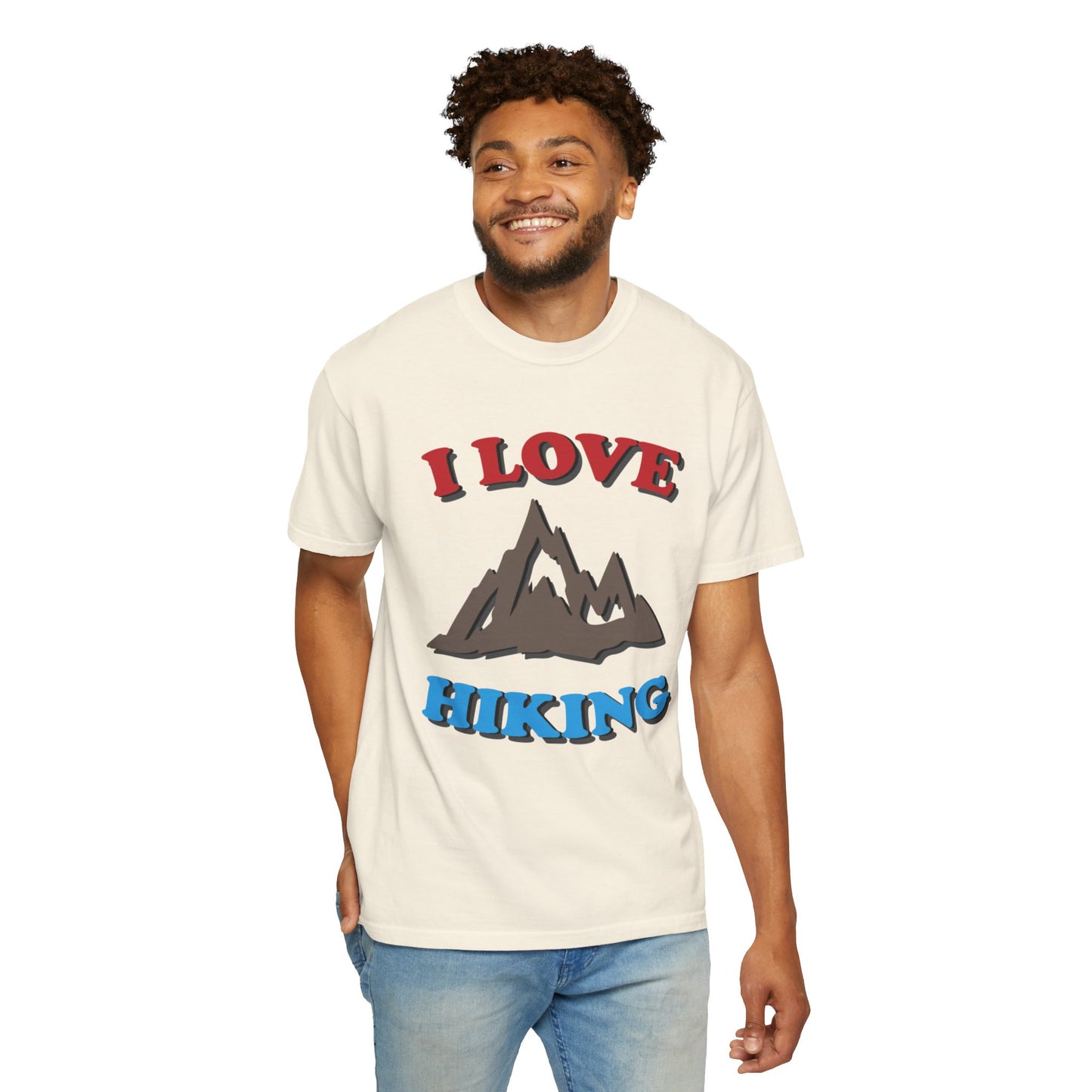 I Love Hiking Trendy Tee Adventure Mountain Hut Belays Ropes Fun Activities Unisex Heavy Cotton T-Shirt