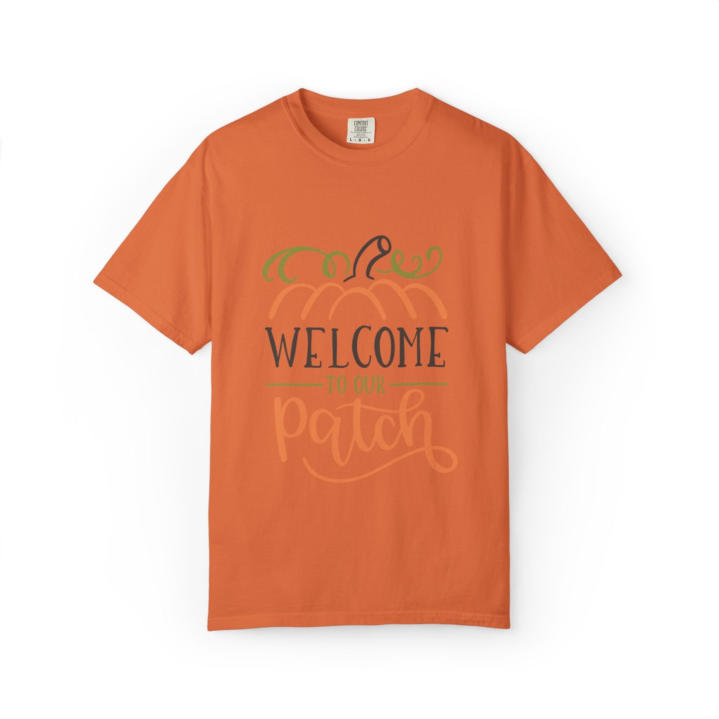 Welcome To Our Patch Harvest Festival Autumn Pumpkins Tee Fall Activities Farm Visit Family Fun Unisex Heavy Cotton T-Shirt