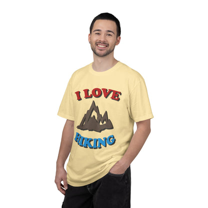 I Love Hiking Trendy Tee Adventure Mountain Hut Belays Ropes Fun Activities Unisex Heavy Cotton T-Shirt