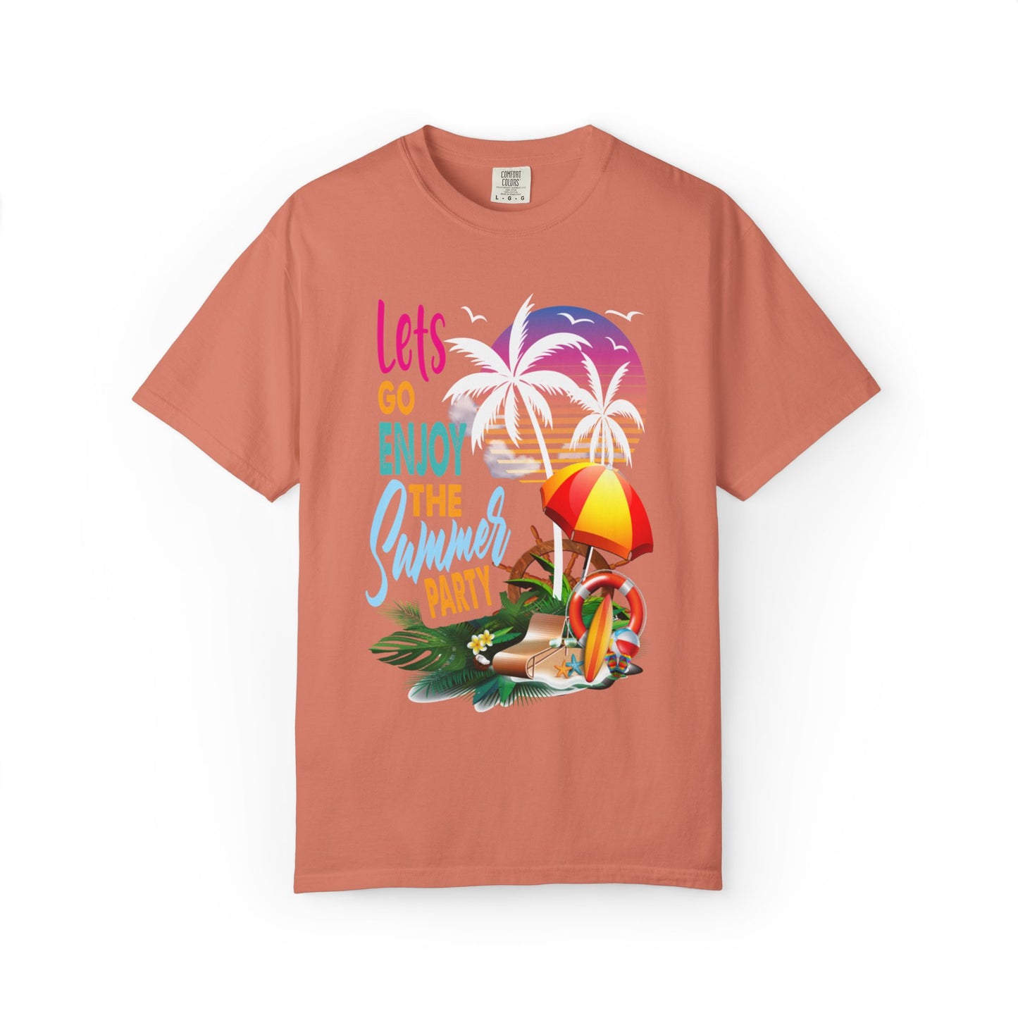 Exciting Lets Go Enjoy The Summer Party Summer Adventure Camp Beach Days Ice Cream Road Trips Unisex Heavy Cotton T-Shirt