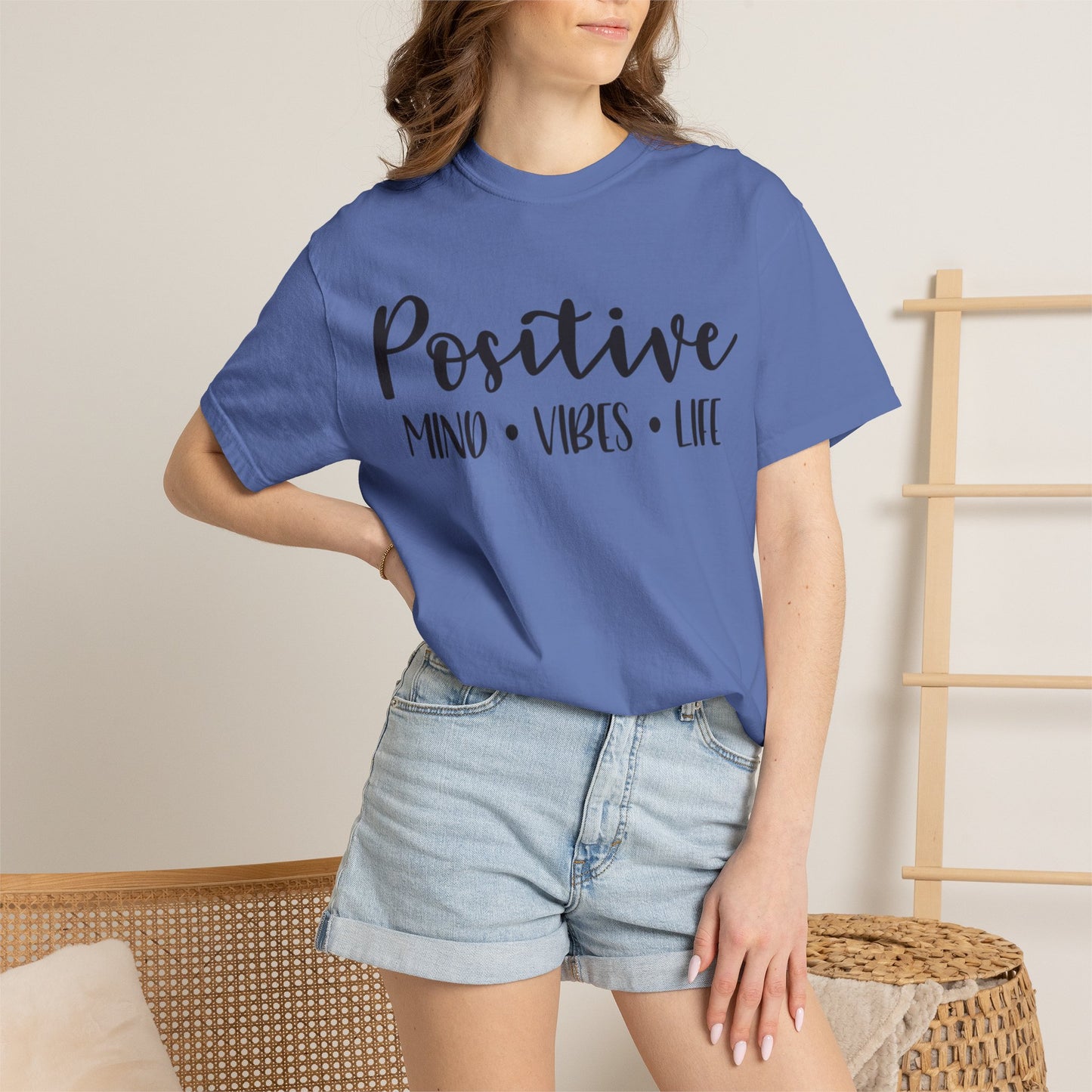 Positive Mind Vibes Life Precious Moments Tee Unexpected Blessings Divine Intervention Positive Outlook Unisex Heavy Cotton T-Shirt