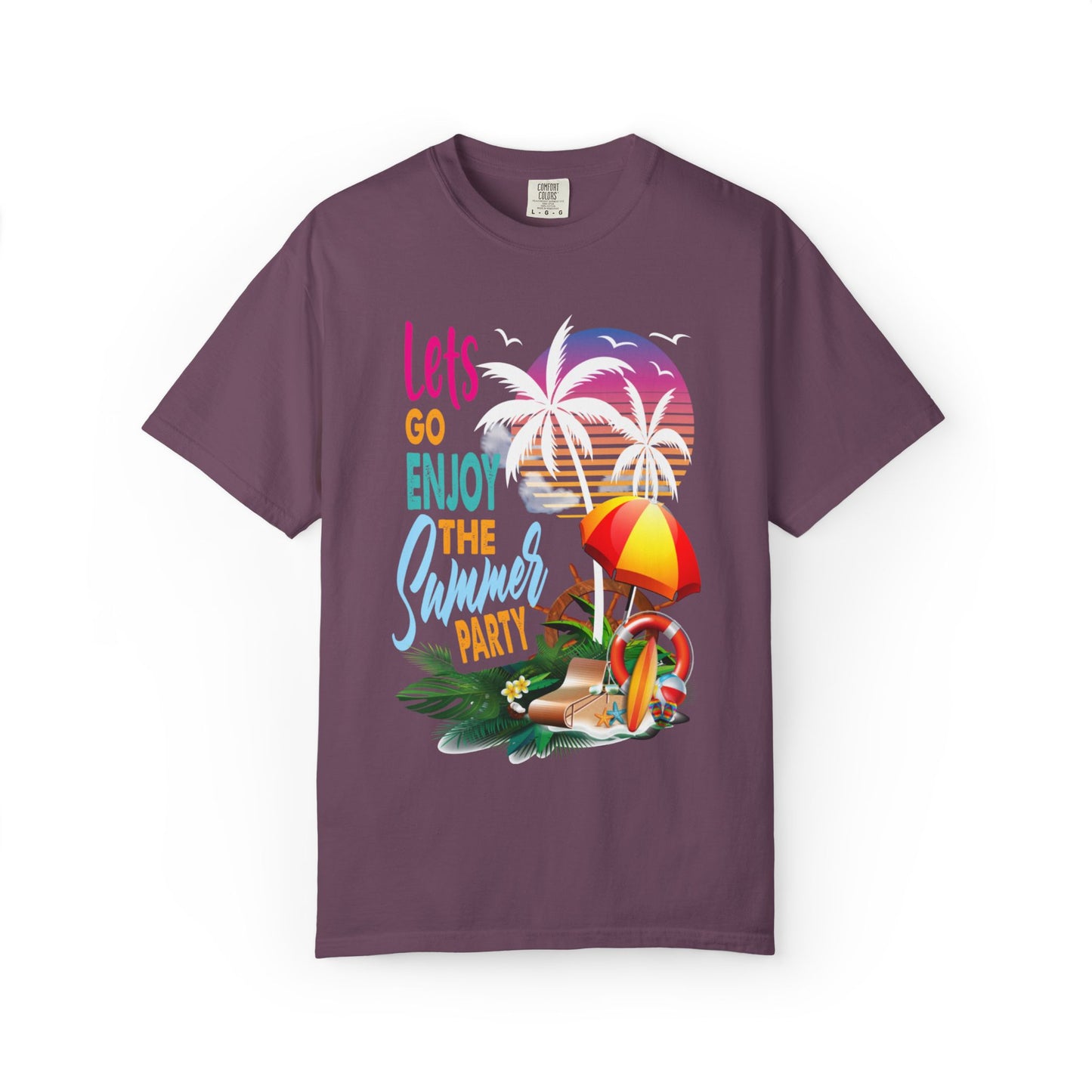 Exciting Lets Go Enjoy The Summer Party Summer Adventure Camp Beach Days Ice Cream Road Trips Unisex Heavy Cotton T-Shirt