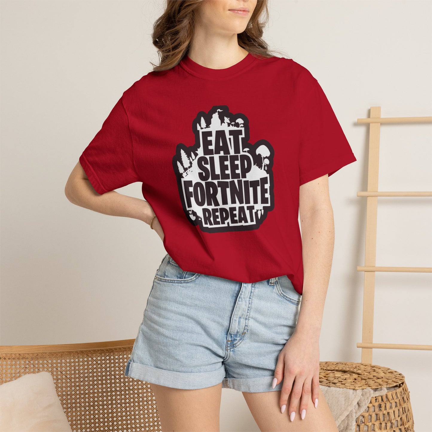 Eat Sleep Fortnite Battle Royale Squad Gameplay Passion Tee Solo Missions Social Gaming Unisex Heavy Cotton T-Shirt