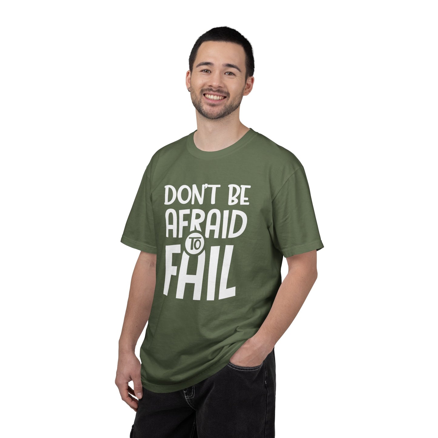 Motivational Don’t Be Afraid To Fail Hard Work Rise Above Positivity Determination Progress Dedication Unisex Heavy Cotton T-Shirt