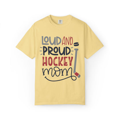 Loud & Proud Hockey Mom Power Play Cheering Stickhandling Sports Tee Legend Unisex Heavy Cotton T-Shirt