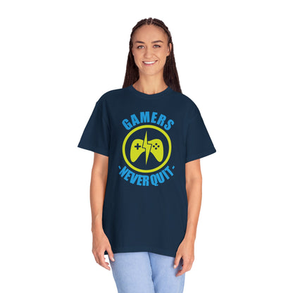 Inspirational Gamers Never Quit Virtual Immortality Forever A Gamer Immortalized In Pixels Unisex Heavy Cotton T-Shirt