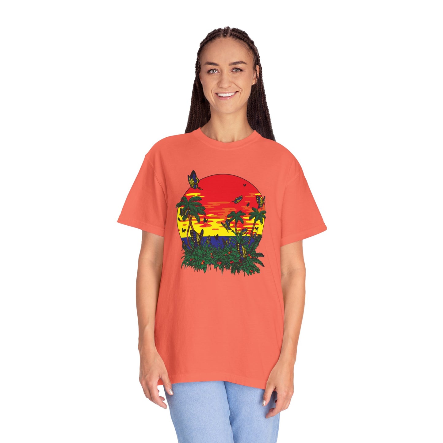 Palm Trees Island Summer Trendy Tee Sunshine Days Ice Cream Summer Camp Beachcombing Anchor Unisex Heavy Cotton T-Shirt