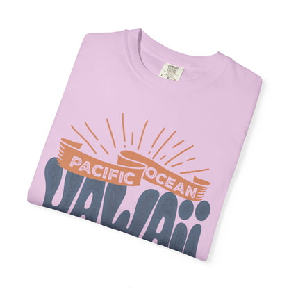 Enjoyable Pacific Ocean Hawaii Wave Rider Beach Life Sun Sand Sea Seashells Sea Waves Beach Sun Glasses Beach Surfers Unisex Heavy Cotton T-Shirt