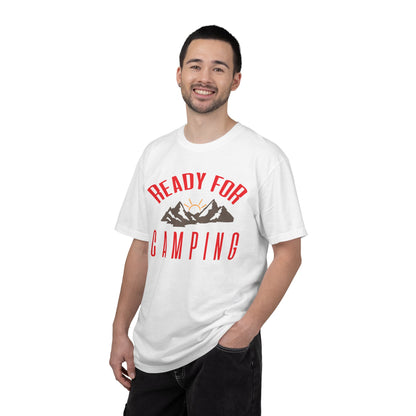 Ready For Camping Trendy Tee Adventure Mountain Hut Belays Ropes Fun Activities Bonfire Unisex Heavy Cotton T-Shirt