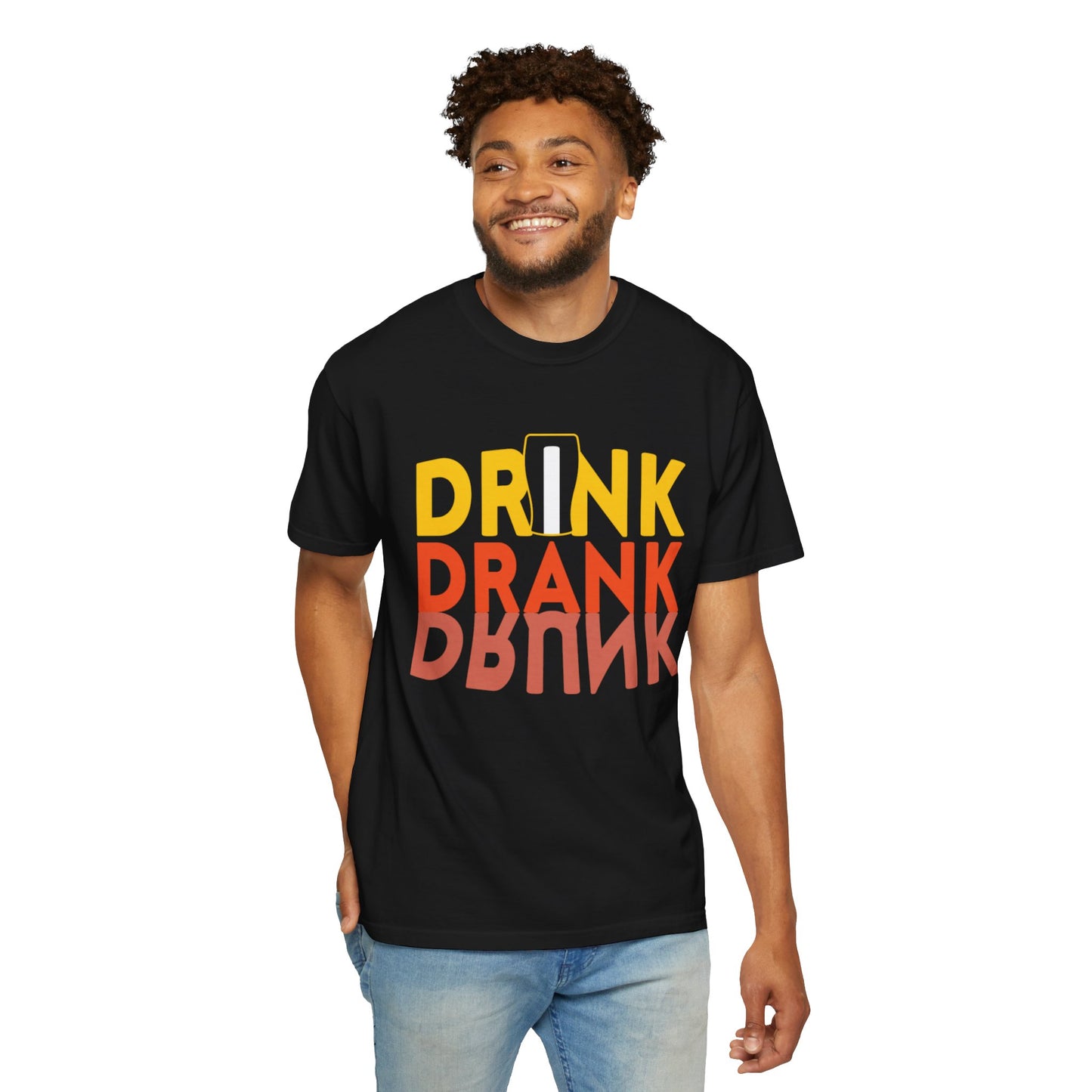 Funny Drink Drank Drunk Want To Drink Beer sarcastic Beer Glass Sip & Smile Unisex Heavy Cotton T-Shirt