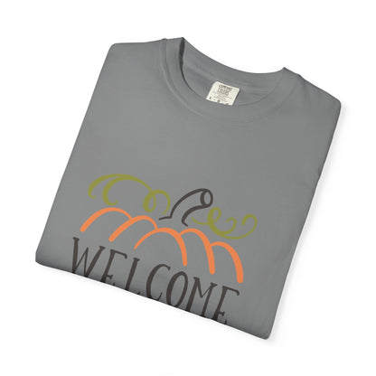 Welcome To Our Patch Harvest Festival Autumn Pumpkins Tee Fall Activities Farm Visit Family Fun Unisex Heavy Cotton T-Shirt
