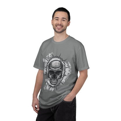 Chain Skull Cranium Head Anatomy Bones Trend Tee Horror Creepy Head X-ray Unisex Heavy Cotton T-Shirt