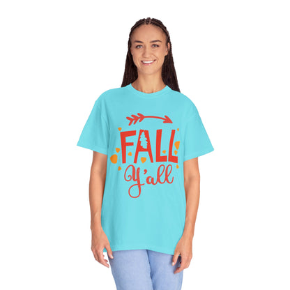 Fall Y’all Breeze Leaves Christmas Tee Jingle Bells Falling Beauty Holiday Spirit Unisex Heavy Cotton T-Shirt