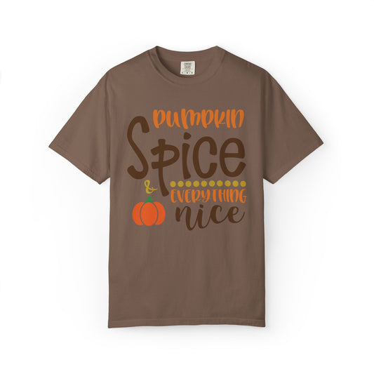 Pumpkin Spice & Everything Nice Halloween Autumn Delight Pumpkin Lovers Tee Seasonal Spices Fall Fusion Unisex Heavy Cotton T-Shirt