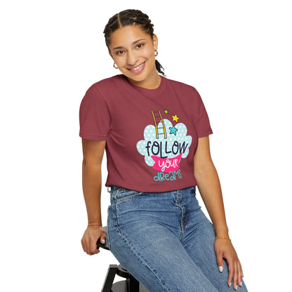Follow Your Dreams Aspiration Determination Courage Night Wishes Unisex Heavy Cotton T-Shirt