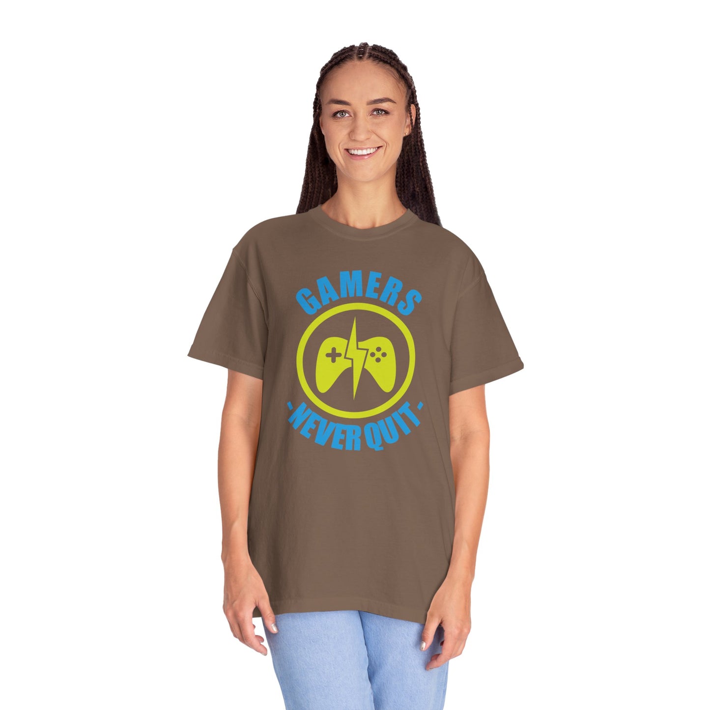 Inspirational Gamers Never Quit Virtual Immortality Forever A Gamer Immortalized In Pixels Unisex Heavy Cotton T-Shirt