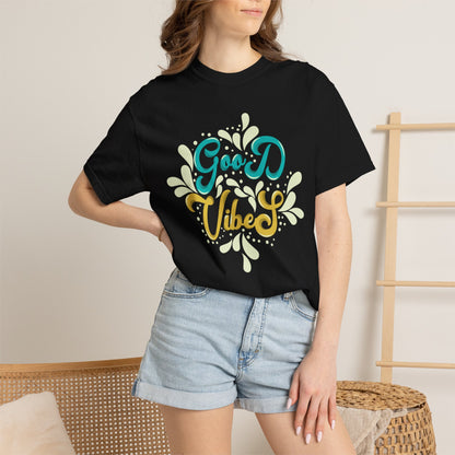 Good Vibes Motivational Tee Let Go Of Negativity Focus On Solutions Growth Mindset Unisex Heavy Cotton T-Shirt