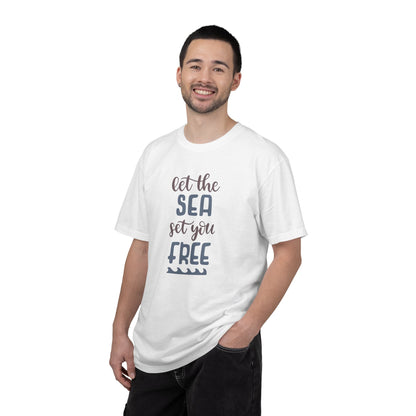 Let The Sea Set You Free Summer Tee Sunshine Days Ice Cream Camping Beachcombing Unisex Heavy Cotton T-Shirt