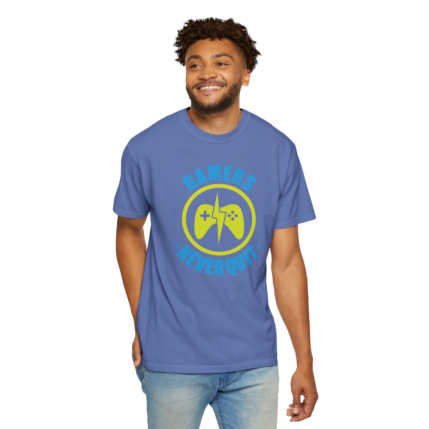 Inspirational Gamers Never Quit Virtual Immortality Forever A Gamer Immortalized In Pixels Unisex Heavy Cotton T-Shirt