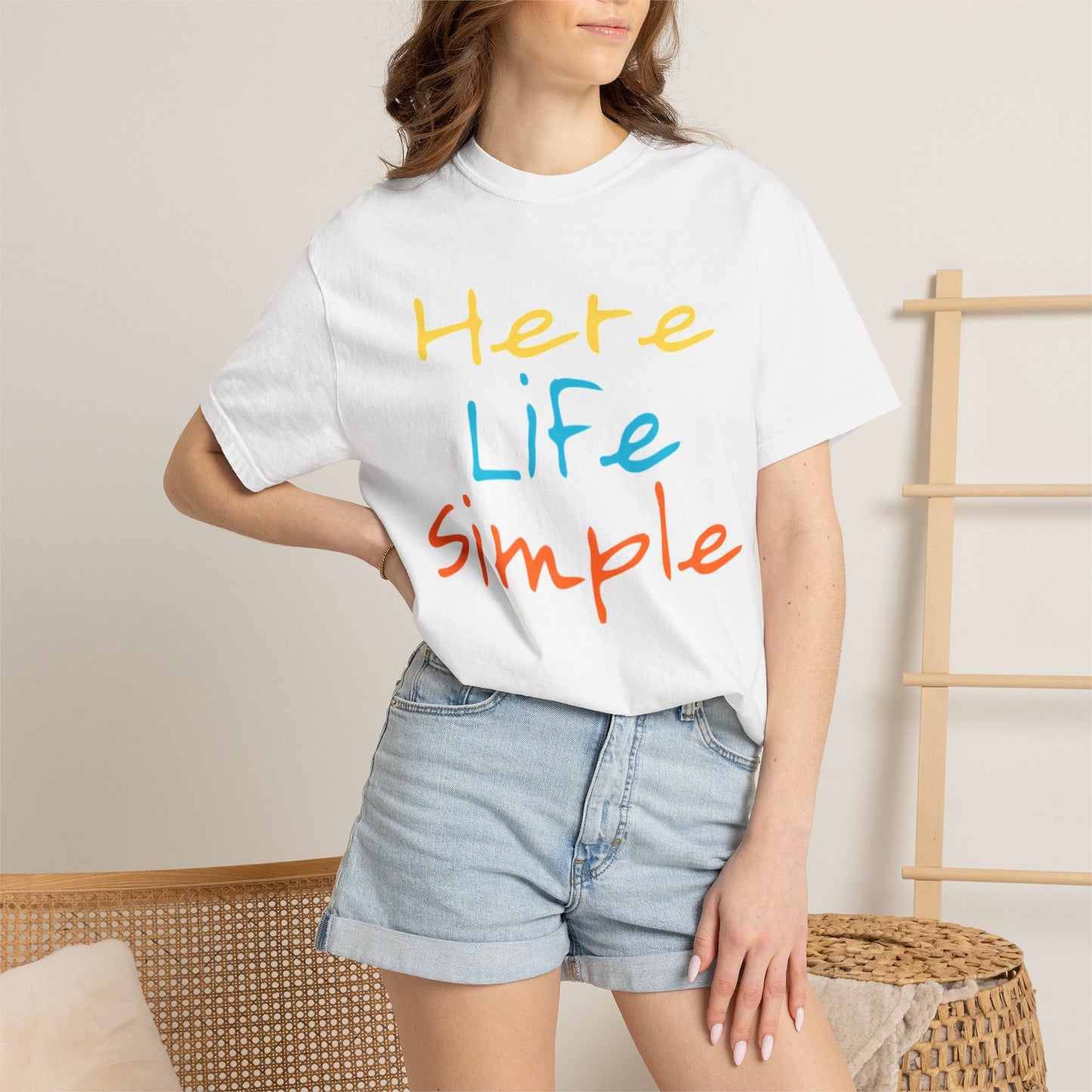 Here Life Simple - Unisex Garment-Dyed T-shirt
