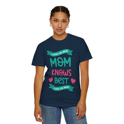 Mom Knows Best Strong Motherhood Heartfelt Guidance Tee Nurturing Knowledge Unisex Heavy Cotton T-Shirt
