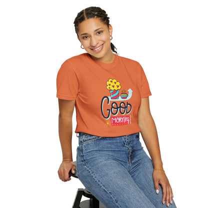Good Morning Lazy Day Achiever Morning Champion Tee Daily Victory Sleep Defeated Unisex Heavy Cotton T-Shirt