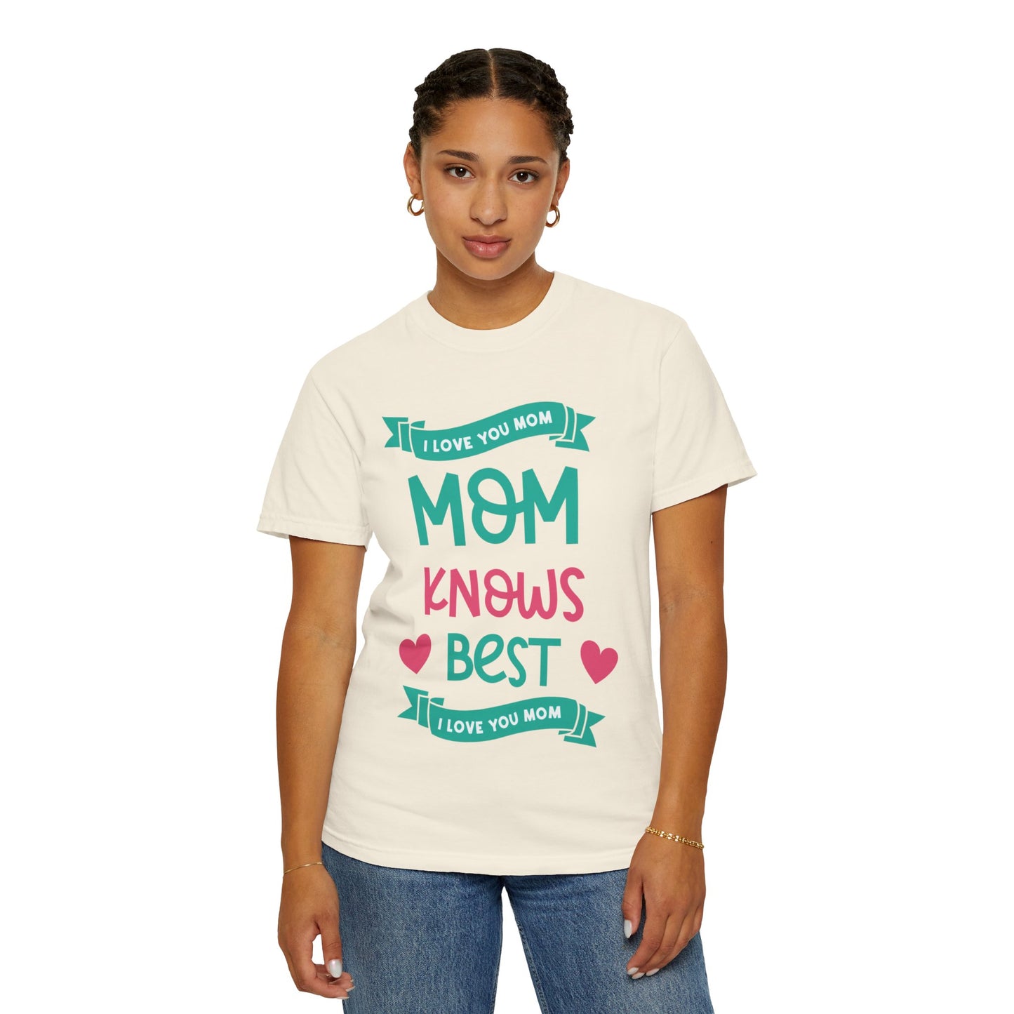 Mom Knows Best Strong Motherhood Heartfelt Guidance Tee Nurturing Knowledge Unisex Heavy Cotton T-Shirt