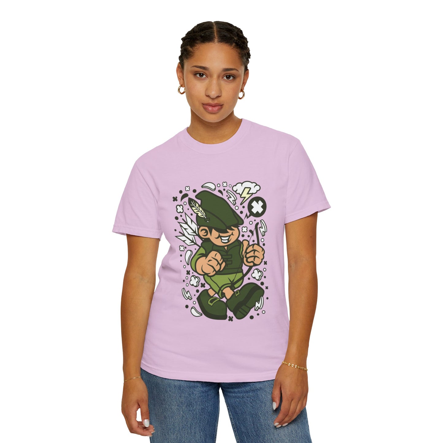 Rhino Robin Hood Folklore Mashup Tee Forest Guardian Adventure Story Fantasy Character Unisex Heavy Cotton T-Shirt