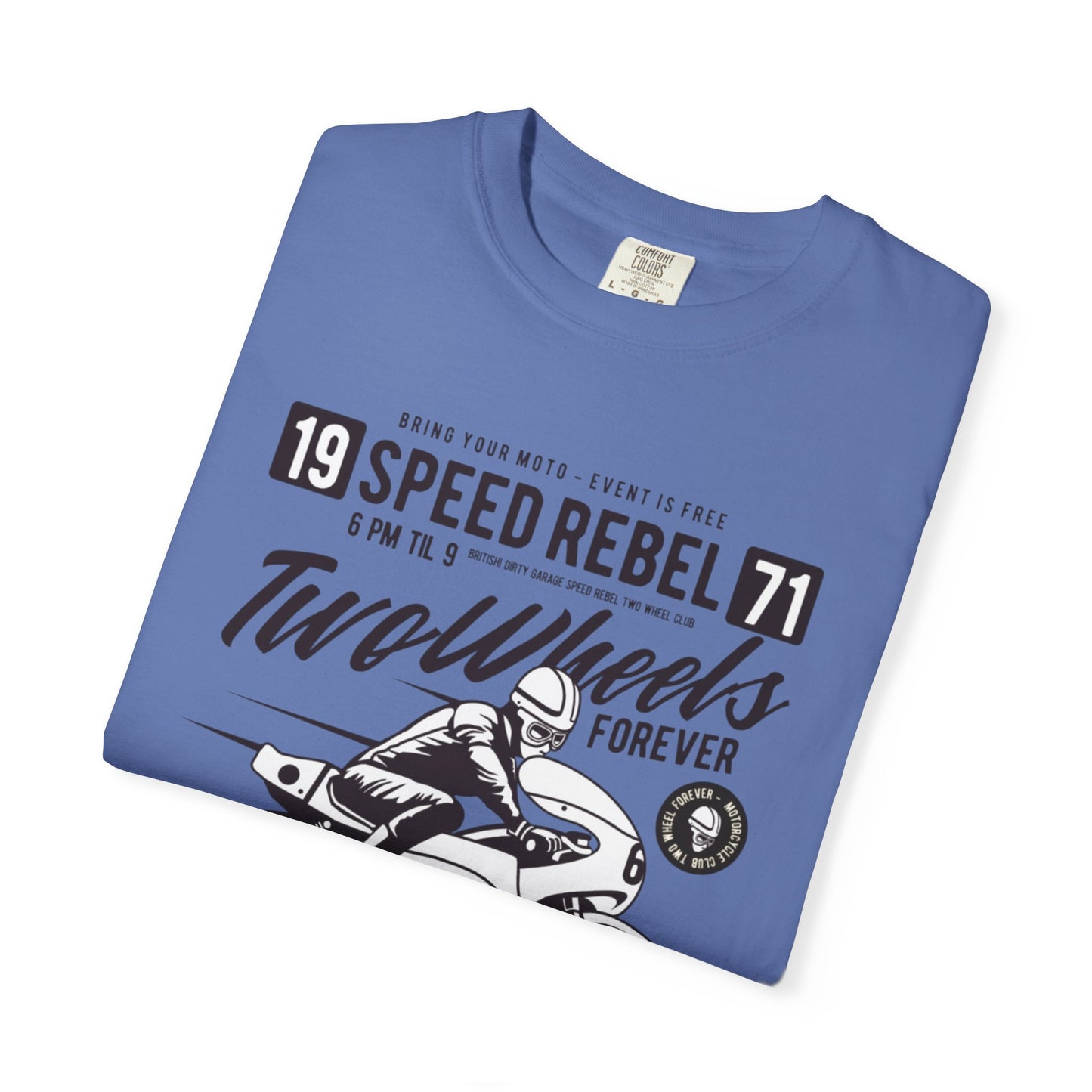 Speed Rebel Two Wheels Custom Engine Club Motorbike Lovers Trendy Tee High-speed Rider Adventure Racer Unisex Heavy Cotton T-Shirt