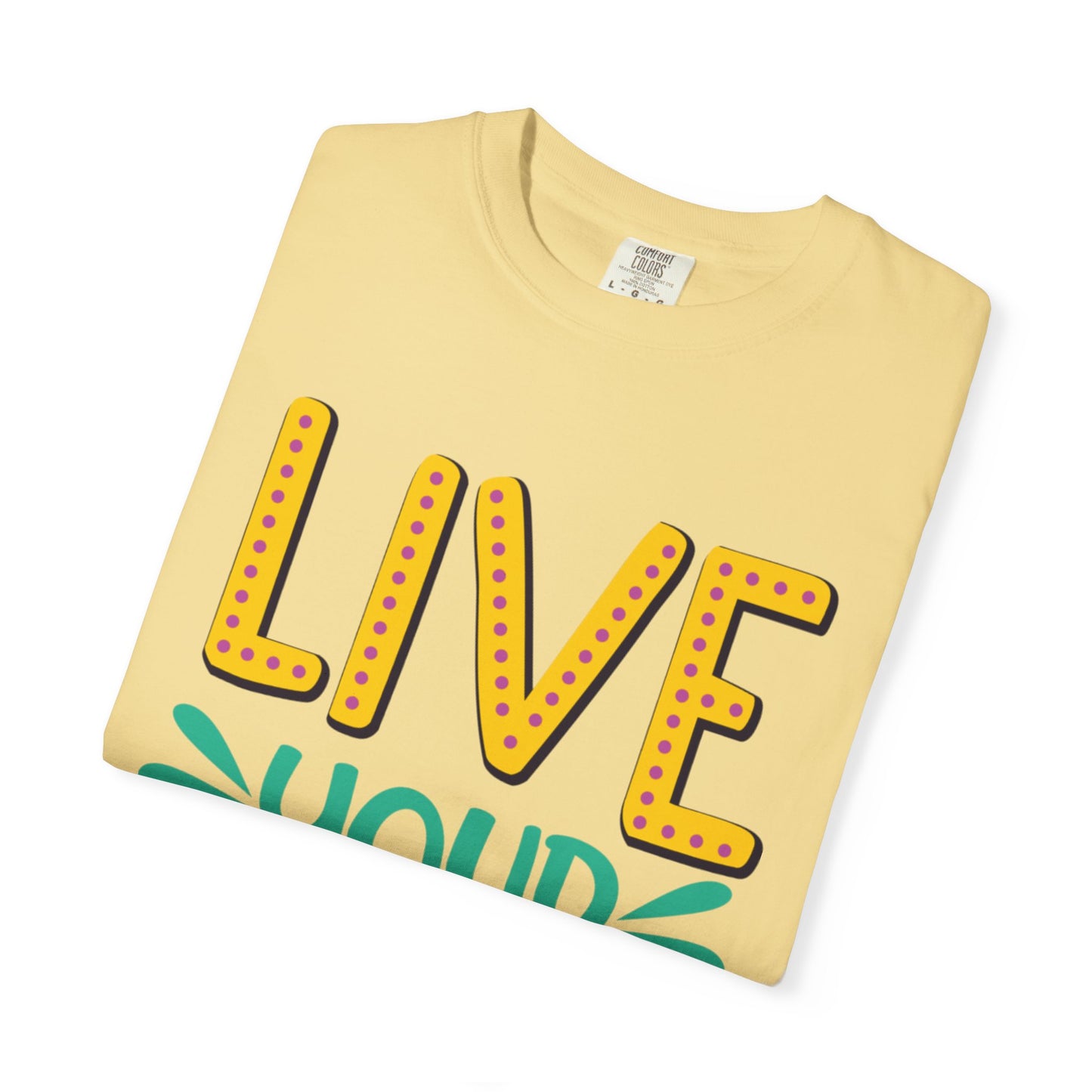 Live Your Purpose Inspirational Tee Stay Focused Positive Message Set Your Goal Empowering Personal Growth Unisex Heavy Cotton T-Shirt