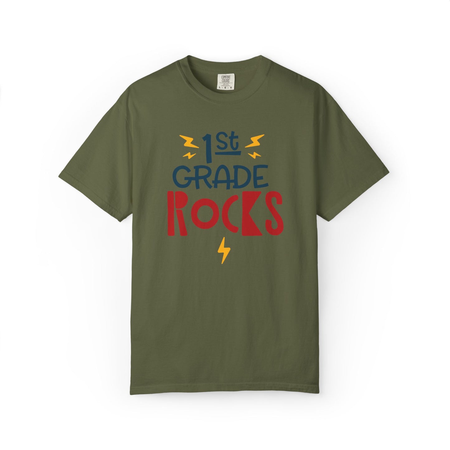 Funny 1st Grade Romeo Learning Legend Super Scholar Junior Geniuses Science Star Student’s Day Unisex Heavy Cotton T-Shirt