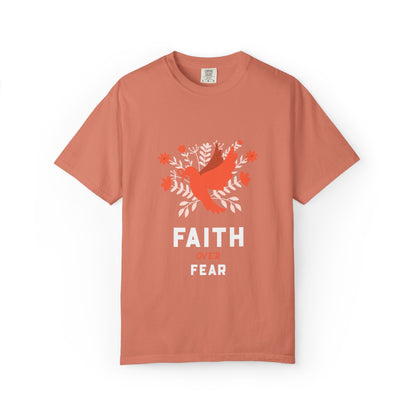 Faith Over Fear Stop Wishing Start Doing Action Goal Setting Modern Tee Achievement Self-Improvement Unisex Heavy Cotton T-Shirt
