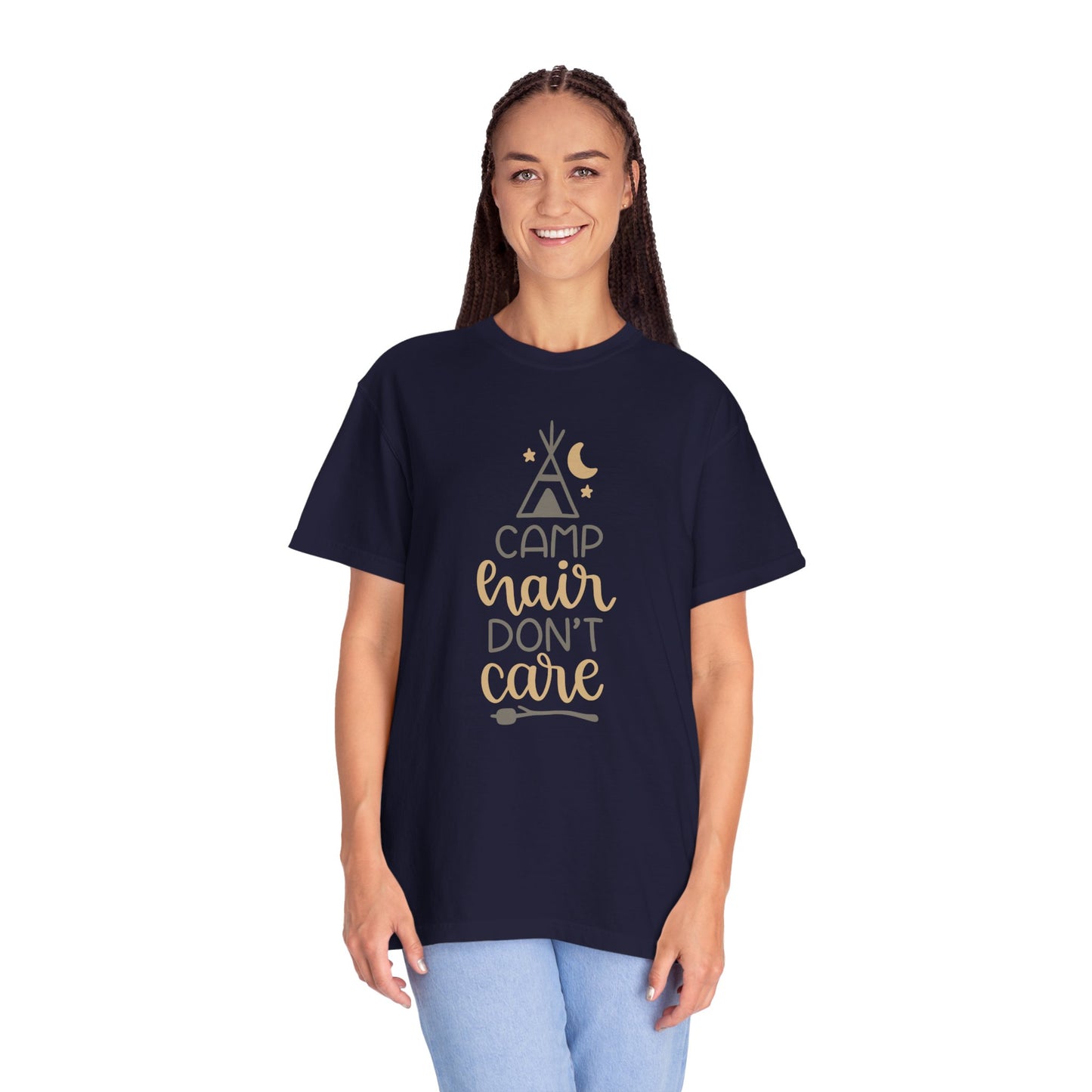 Camp Hair Don’t Care Adventure Mountain Tee Fun Activities Unisex Heavy Cotton T-Shirt